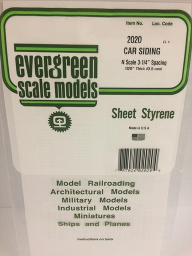 [ EG2020 ] Evergreen V-groef 0.5mm plaat 0.5x150x300mm  1st