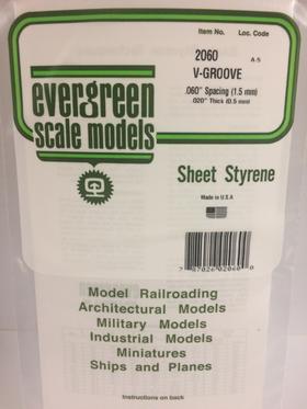 [ EG2060 ] Evergreen V-groef 1.5mm plaat 0.5x150x300 mm 1st
