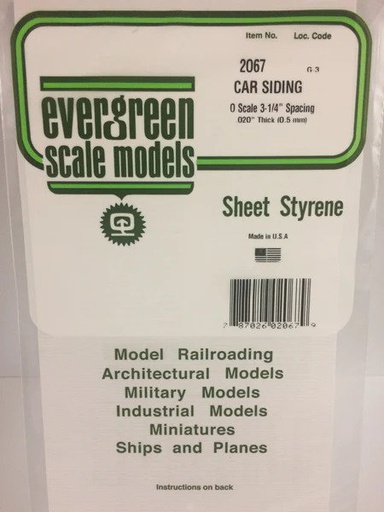 [ EG2067 ] Evergreen car siding V-groef 3 1/4" spacing 0.5x150x300mm 1st