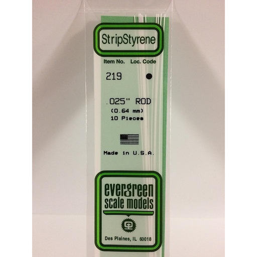 [ EG219 ] Evergreen styrene rond vol 0.6mmx350mm (10st.)