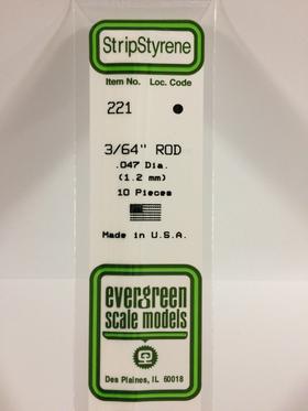 [ EG221 ] Evergreen styrene vol rond 1.2x350mm (10st)