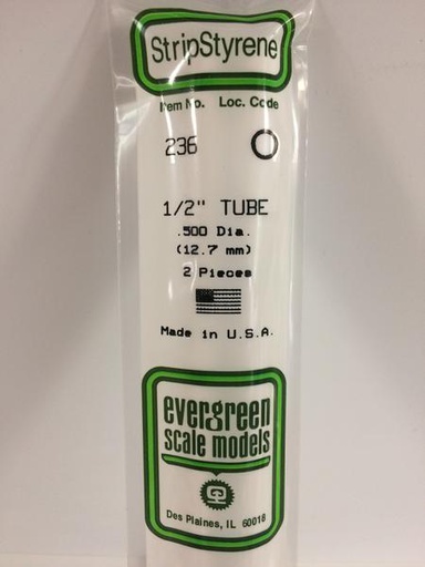[ EG236 ] Evergreen styrene buis 12.7mm (2st.)  