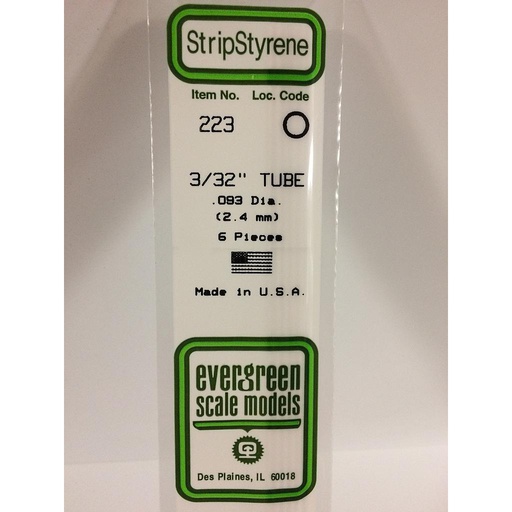 [ EG223 ] Evergreen styrene buis  2.4 x 350 mm (6st.)