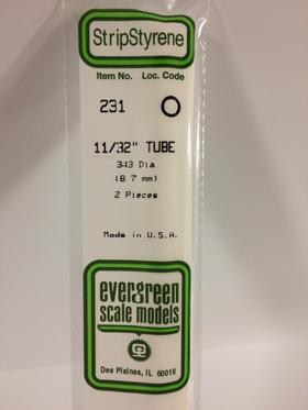 [ EG231 ] Evergreen styrene buis  8.7 mm x 350 mm (3st.)        