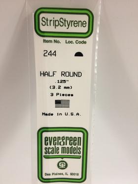 [ EG244 ] Evergreen styrene half-rond 3.2mmx350mm (3st.)    