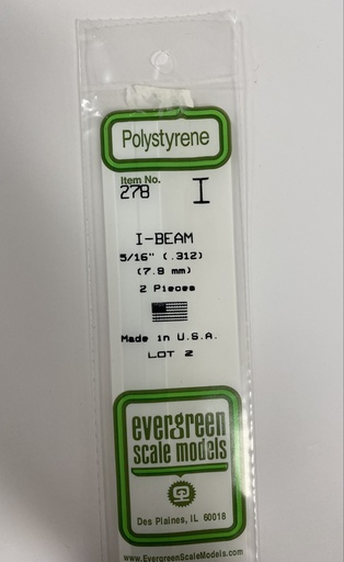 [ EG278 ] Evergreen styrene 'H' Profiel 7.9 mm (2s.)