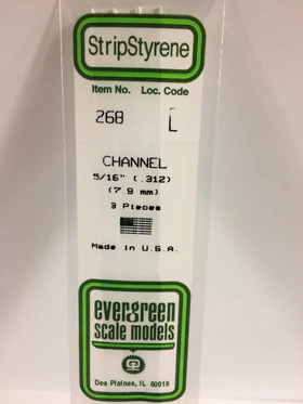 [ EG268 ] Evergreen styrene “U” profile 7.9 x 2.4 x 350 mm (2 pcs.)