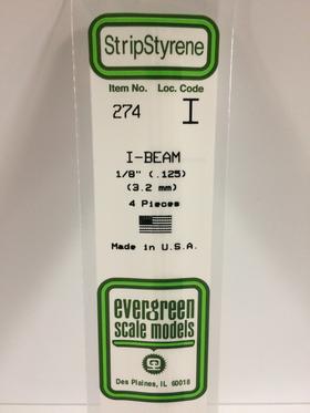 [ EG274 ] Evergreen styrene H Profiel 3.2x2x350 mm 4st