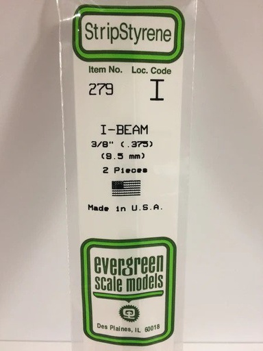 [ EG279 ] Evergreen styrene 'H' Profiel 9.5 mm (2s.)