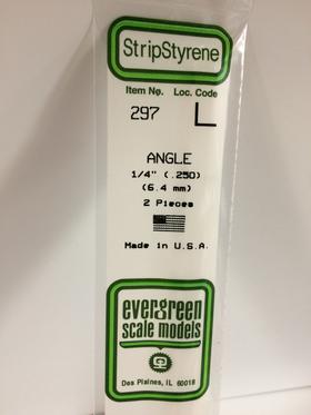 [ EG297 ] Evergreen  'L' Profiel styrene 6.3x350 mm (3st.)
