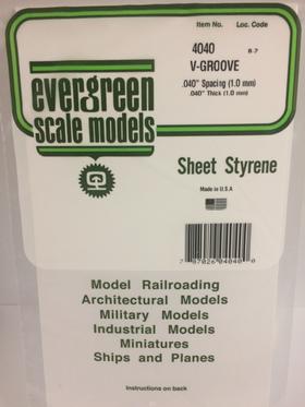 [ EG4040 ] Evergreen V-groefplaat 1.0 mm  1.0x150x300mm 1st