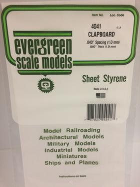 [ EG4041 ] Evergreen styrene clapboard spatie 1.0mm 150x300mm 1st