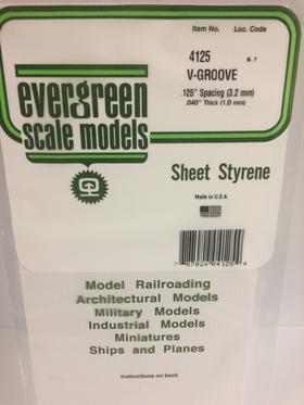 [ EG4125 ] Evergreen V-styrene groefplaat spatie 3.2mm 150x300mm 1st 