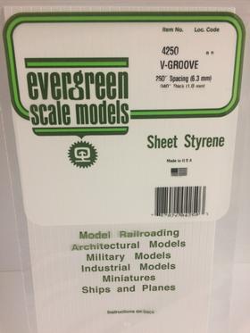 [ EG4250 ] Evergreen V-groefplaat6.3mm spacing 1.0x150x300mm 1st