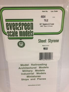 [ EG4504 ] Evergreen styrene vierkantentegel profiel 4.2x4.2mm 15x30cm 1st