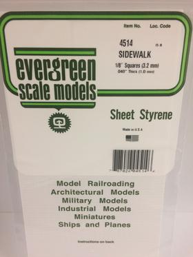 [ EG4514 ] Evergreen styrene sidewalk / vierkante vloertegel 3.2x3.2mm 150x300mm