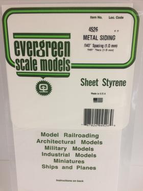 [ EG4526 ] Evergreen styrene metal sliding / golfplaat imitatie  1.0mm spatie 150x300mm