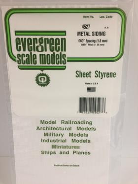 [ EG4527 ]  Evergreen styrene metal sliding / golfplaat imitatie  1.5mm spatie 150x300mm