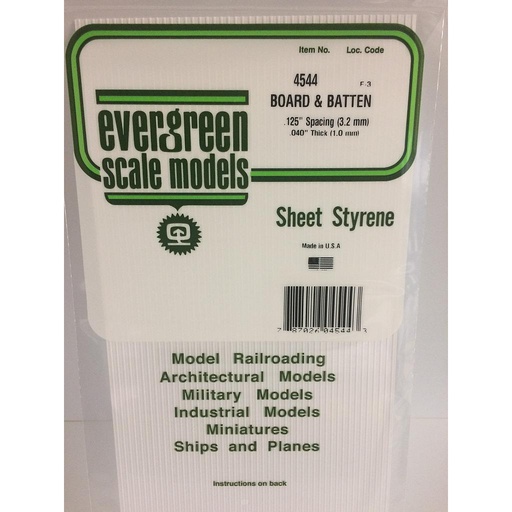 [ EG4544 ] Evergreen styrene board & batten spacing 3.2mm  15x30cm