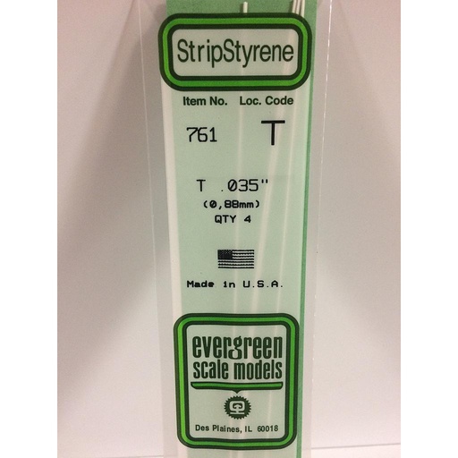 [ EG761 ] Evergreen EG T Shape 0,9 x 0,9 mm (0,3) (4p.)