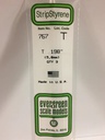[ EG767 ] Evergreen styrene T profiel 5,0x5,0x300mm  3pcs