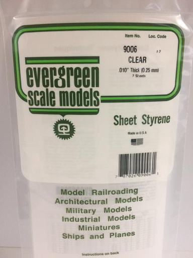 [ EG9006 ] Evergreen doorzichtige plaat 0.25mm 150x300mm 3st