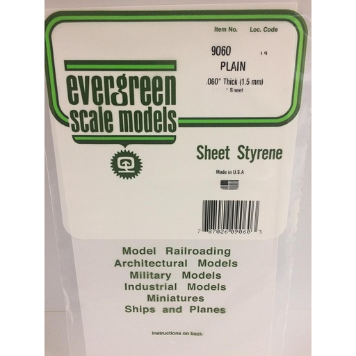 [ EG9060 ] Evergreen styrene plaat 1.5mm 150x300mm  1st
