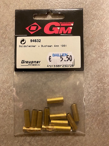 [ G94632 ] Goldstecker + Buchsen 4mm(2 St.+10 Bu.) 