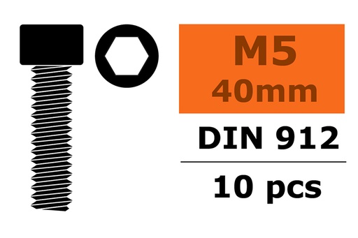 [ GF-0100-041 ] Cilinderkopschroef - Binnenzeskant - M5X40 - Staal - 10 st 