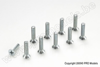 [ GF-0171-003 ] Verzonkenkopschroef - Philips - M3X10 - Gegalvaniseerd staal - 10 st 