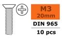 [ GF-0171-006 ] Verzonkenkopschroef - Philips - M3X20 - Gegalvaniseerd staal - 10 st 