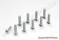 [ GF-0171-011 ] Verzonkenkopschroef - Philips - M4X10 - Gegalvaniseerd staal - 10 st 