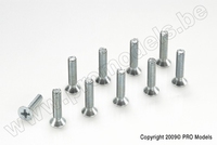 [ GF-0171-015 ] Verzonkenkopschroef - Philips - M4X25 - Gegalvaniseerd staal - 10 st 