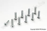 [ GF-0171-016 ] Verzonkenkopschroef - Philips - M4X30 - Gegalvaniseerd staal - 10 st 