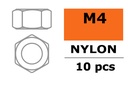 [ GF-0300-002 ] Zeskantmoer - M4 - Nylon - 10 st