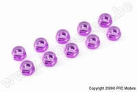 [ GF-0400-022 ] Aluminium zelfborgende zeskantmoer - M2 - Paars - 10 st 