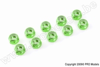 [ GF-0400-051 ] Aluminium zelfborgende zeskantmoer - M5 - Groen - 10 st 