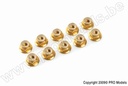 [ GF-0401-030 ] Aluminium zelfborgende zeskantmoer met flens - M3 - Goud - 10 st 