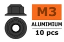 [ GF-0401-033 ] Aluminium zelfborgende zeskantmoer met flens - M3 - Gun Metaal - 10 st 