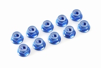 [ GF-0401-034 ] Aluminium zelfborgende zeskantmoer met flens - M3 - Blauw - 10 st 