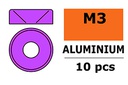 [ GF-0405-032 ] Aluminium sluitring - voor M3 Verzonkenkopschroeven - BD=8mm - Paars - 10 st 
