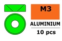 [ GF-0405-031 ] Aluminium sluitring - voor M3 Verzonkenkopschroeven - BD=8mm - Groen - 10 st 