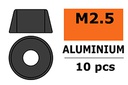 [ GF-0406-023 ] Aluminium sluitring - voor M2.5 Cilinderkopschroeven - BD=7mm - Gun Metaal - 10 st 