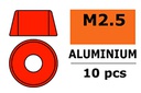 [ GF-0406-025 ] Aluminium sluitring - voor M2.5 Cilinderkopschroeven - BD=7mm - Rood - 10 st 