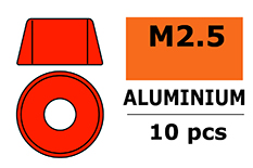 [ GF-0406-025 ] Aluminium sluitring - voor M2.5 Cilinderkopschroeven - BD=7mm - Rood - 10 st 