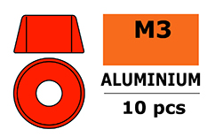 [ GF-0406-035 ] Aluminium sluitring - voor M3 Cilinderkopschroeven - BD=8mm - Rood - 10 st 