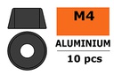 [ GF-0406-043 ] Aluminium sluitring - voor M4 Cilinderkopschroeven - BD=10mm - Gun Metaal - 10 st 