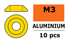 [ GF-0407-020 ] Aluminium sluitring - voor M3 Laagbolkopschroeven - BD=10mm - Goud - 10 st 