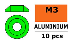 [ GF-0407-021 ] Aluminium sluitring - voor M3 Laagbolkopschroeven - BD=10mm - Groen - 10 st 
