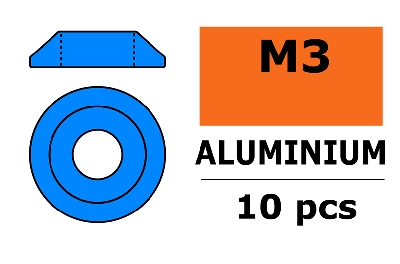 [ GF-0407-024 ] Aluminium sluitring - voor M3 Laagbolkopschroeven - BD=10mm - Blauw - 10 st 